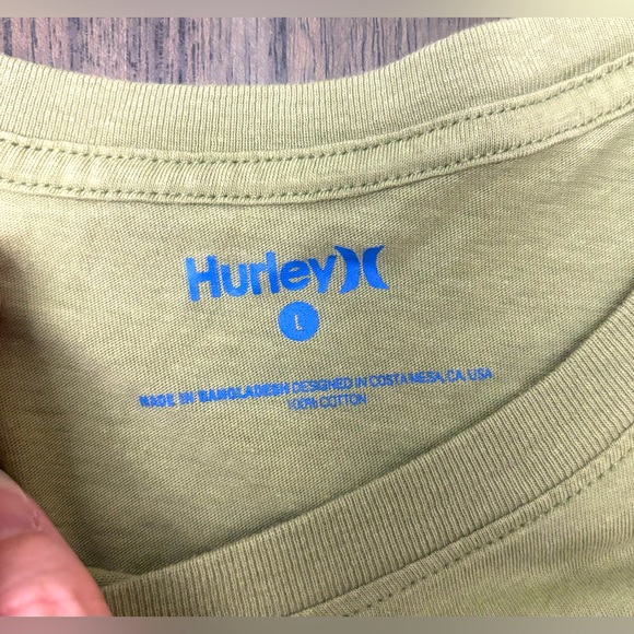 Hurley Olive Green Crop Top T-shirt Size Large Juniors - Picture 2 of 2